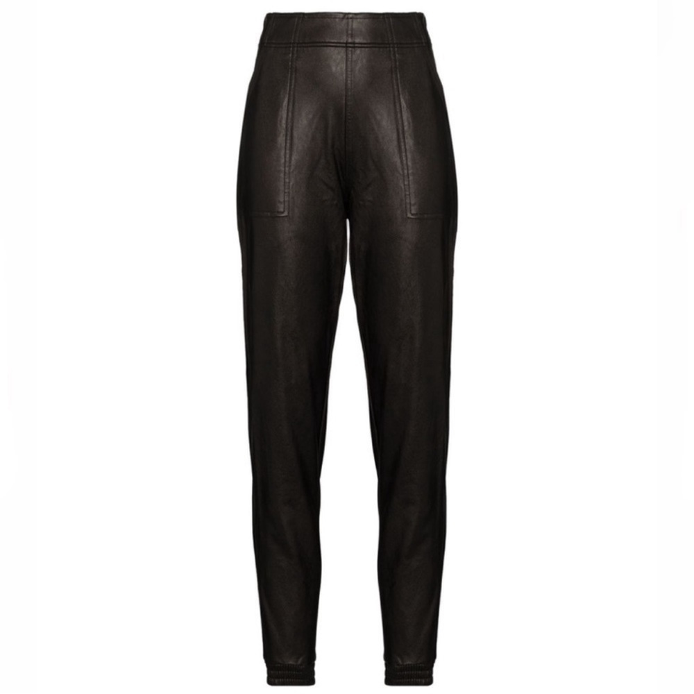 NWOT SPANX Faux Leather Joggers in Noir Black